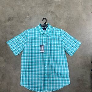 Wrangler Men's Turquoise Checkered Shirt